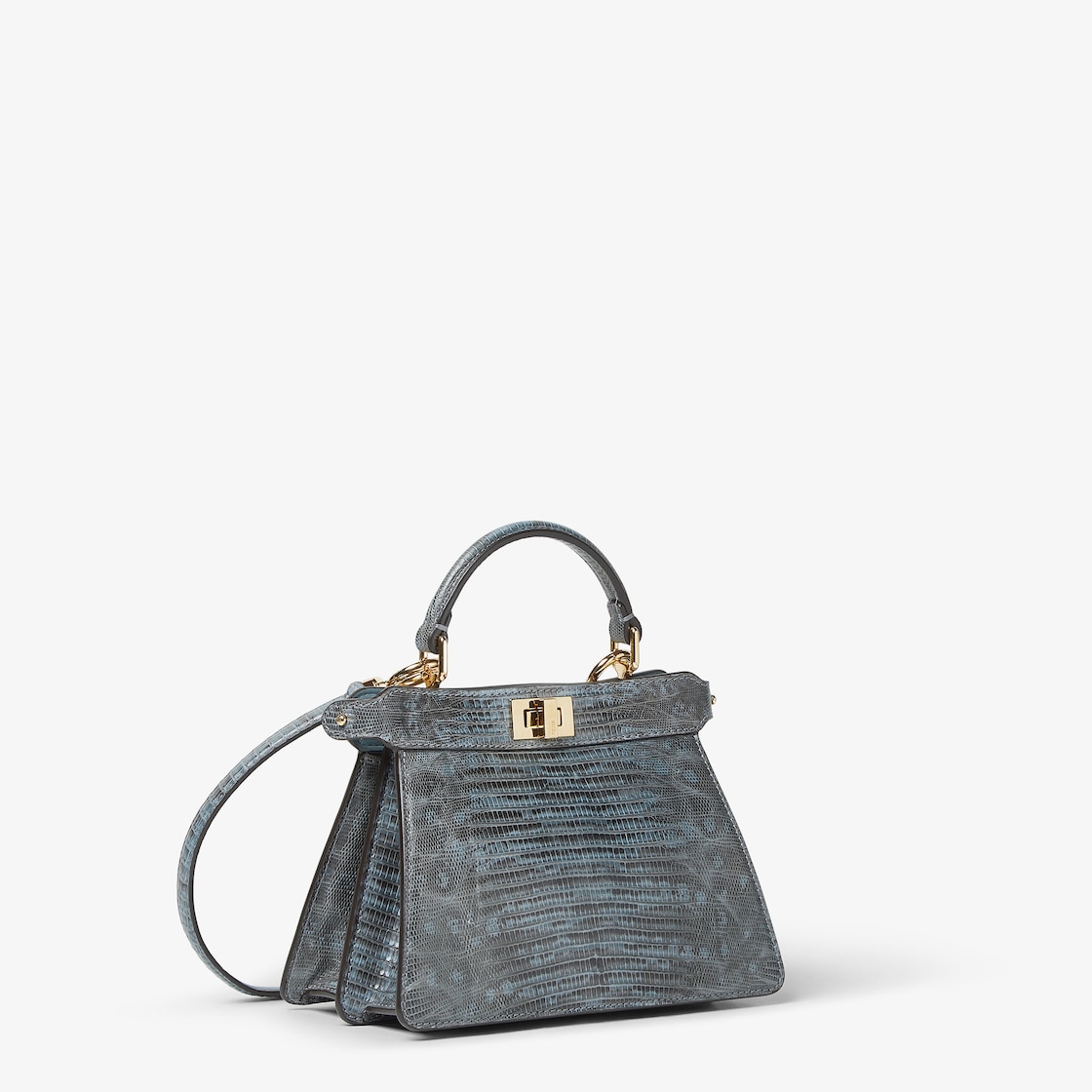 FENDI Peekaboo ISeeU Petite Mercury blue lizard leather bag - Image 2